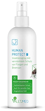Valetumed Human Protect F, 100 ml, hochwirksamer Schutz vor Fliegen und Bremsen, auch für sensible Haut geeignet, äußerst ergiebig, angenehmer Duft, lange Wirkzeit