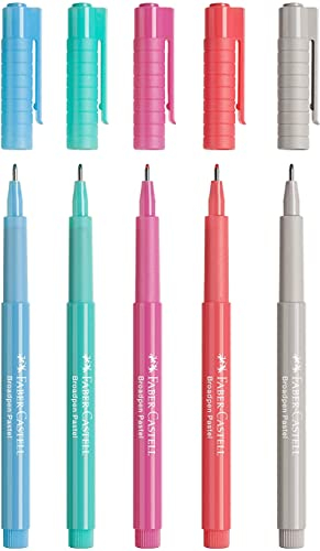 Faber-Castell - Faserschreiber Broadpen (Pastell Set) 5er Pack pastellfarben