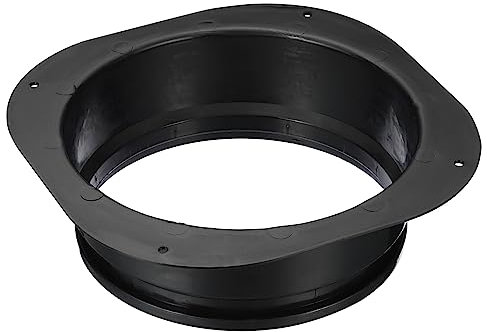 PATIKIL 8 Duct Connector Flange, Dryer Vent Wall Plate Square to Round Straight Ducting Plate for Air Heating Cooling Ventilation Exhaust Fan, Black