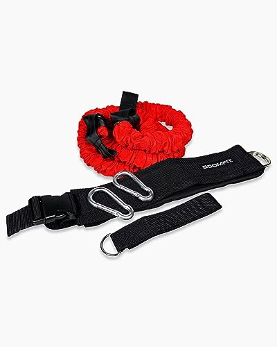 BOOMFIT Elástico de Sprint | Banda de Resistencia para Velocidad | Set con cinturón, mosquetones y asa | Solo o en pareja | Gana aceleración, explosividad y agilidad en deportes de equipo