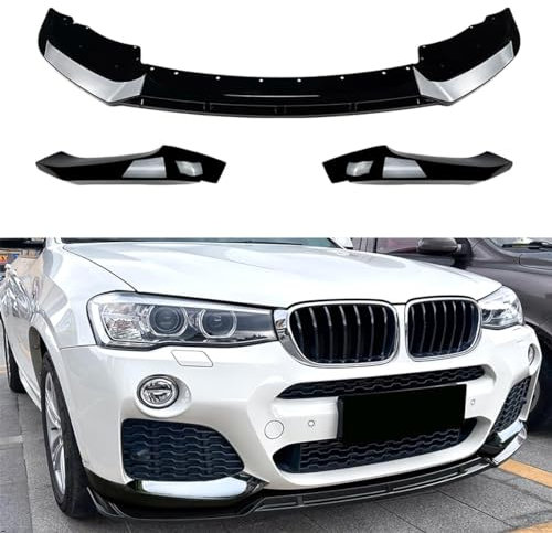 GENMAIBIGAO Auto Frontlippe Frontspoiler für BMW X3 F25 X4 F26 LCI 2014-2017 M Sport,Auto Frontstoßstange Splitter Lip Spoiler Lippensplitter