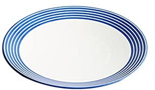 WOTZOV Piatto da Pranzo Piatti Piani in Ceramica da 1 Pezzo Dipinti a Colori, per Bistecca, Insalata, Pizza, Pasta, Torta, cialde, Frutta (Colore : Blu)