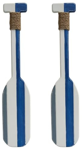 Alipis Decoración De Pared Náutica 2 Piezas De Madera Mediterráneos para Sala Dormitorio Estudio 19.7X3.9 Pulgadas Estilo Casa De Playa
