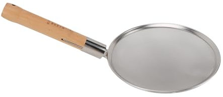 Acciaio Inossidabile Skimmerkögel Cucchiaio Setaccio Multifunzionale per Cucinare e Arrostire la Maniglia in Legno Massello per Chef Gourmet (26 cm/10,2 pollici di diametro)