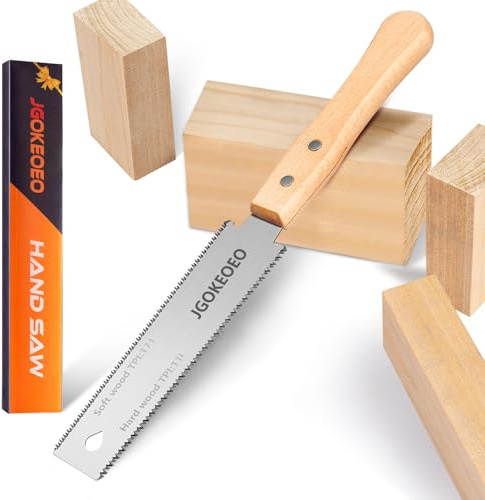 Japanese Hand Saw, 6 Inch Double Edge Flush Cut Saw, SK5 Double Flexible Blade 17/11 TPI Comfortable Hand Wood Handle, Precise and Lightweight Cutting, for Woodworking and Garden Trim