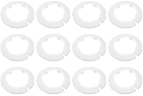 QUARKZMAN 12 stycken fläns vattenslangskydd, 105 mm x 65 mm krage rund plaströr skydd med klämma på delad fläns för rör ytterdiameter 63 mm/2,48 tum, vit