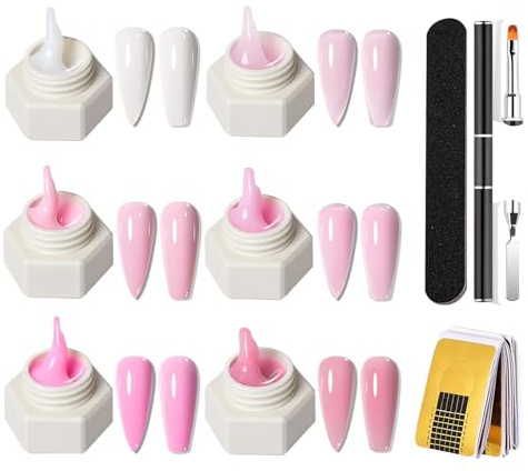 GZSYY Builder Gel för gel naglar uppbyggnadsgel för gelnaglar UV gel nagelset med nagelkonst borste nagelstenciler