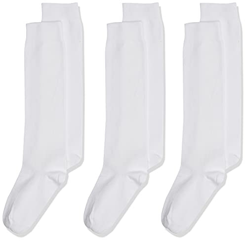 Jefferies Socks Little Girls' School Uniform Knee High (Pack of 3), White, Small, BBMP3735
