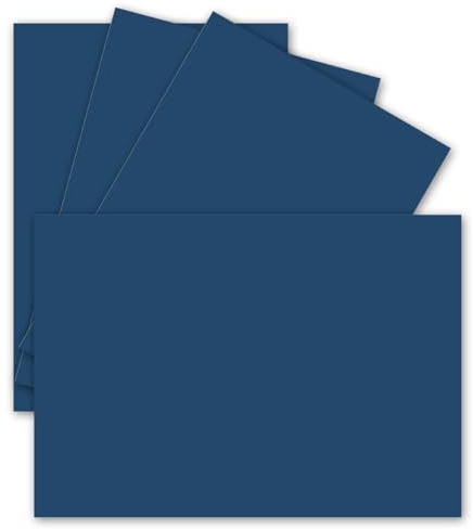 Lot de 25 cartes simples, format A6, 10,5 x 14,8 cm, 240 g/m², bleu nuit, carton de couleur, papier de bricolage, cartes postales vierges