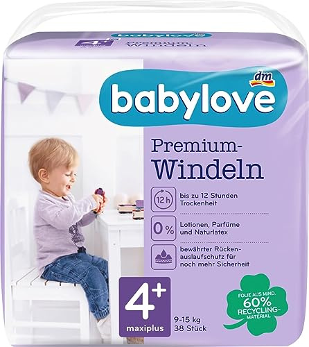 babylove Windeln Premium Größe 4+, maxiplus 9-20kg, 1 x 38 St