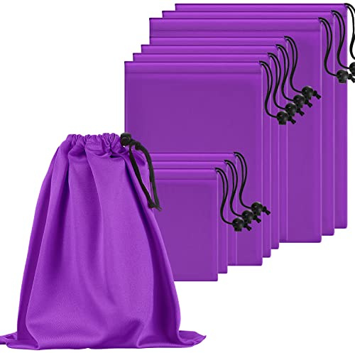 Konohan 10 Pcs Toy Storage Bags Adult Microfiber Drawstring Gift Bags Adjustable Small Cloth Pouch Foldable Ditty Pouch for Women Men Game Toy Cosmetic (Mixed Sizes, Purple)