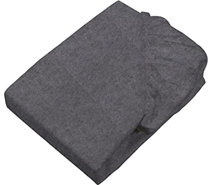 SETEX Feinbiber Spannbettlaken Melange, 140 x 200 cm großes Spannbetttuch, ca. 90% Baumwolle/ca. 10% Polyester, Bettlaken in Dunkelgrau