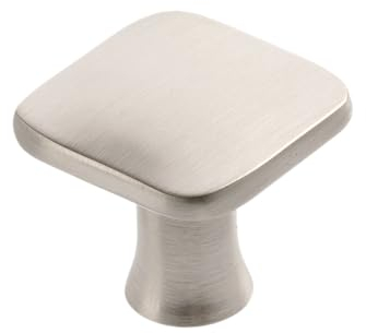 GTV - Bouton PIAZZA aspect acier inoxydable 30 x 30 mm I Boutons de meuble avec vis I Boutons d'armoire Boutons de cuisine Bouton de porte Poignée de tiroir Poignée de meuble I Coquillage : galvanisé,