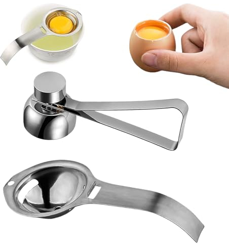 Separatore di Gusci D'uovo, Separatore di Albume, Egg Topper, Tagliauovo in Acciaio Inossidabile, Egg Separator, per Utensili da Cucina, Colazione, Uova Sode o Alla Coque (Argento)