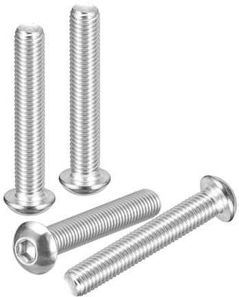 DTGN M10-1,5 x 60 mm sexkantsskruvar med linshuvud – 4-pack – lämplig för vägcykel, mountainbike, bil, motorcykel – 304 vitlackerad rostfritt stål – sexkantiga drivfästen