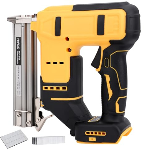 Electric Nail Gun Cordless, 2 in 1 Battery Powered Brad Nailer/Electric Stapler with Straight Nails and U Shaped Nails for Woodworking Carpenter 1280W 20V (No Battery/no Charger)