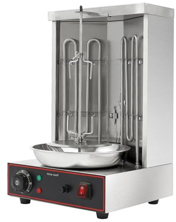 Rotissoire Barbecue, Barbecue Vertical, Electric Kebab Grill, Ensembles Grils Kebab Taille Familiale Avec Broches Rotatives, Pour Barbecues Dans Jardin, Camping, Cuisine Plein Air Etc (Électrique)