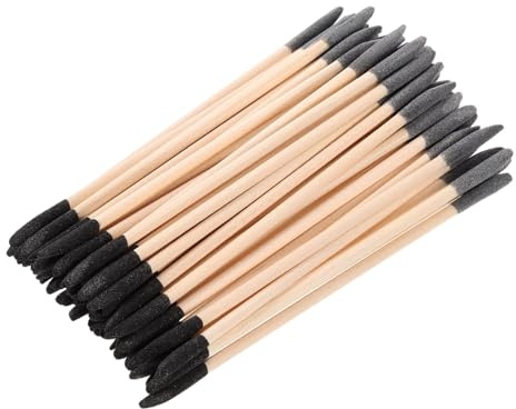Mikinona 50 Piezas Unidades Herramientas de Lijado para Uñas Doble con y Gris Palitos de Madera Naturales para Manicura y Pedicura Detallada Cuidado y Duradero para Profesional y