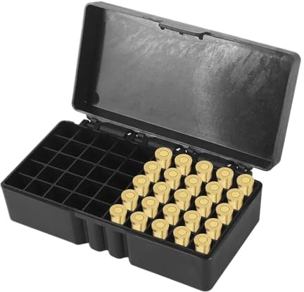 Case de Carcasa de la Caja de munición táctica de 9 mm Compatible con 50 o 100 Cartuchos de Escopeta Redondos Caja de Almacenamiento de Bala Plegable portátil(9mm 50 Rounds)