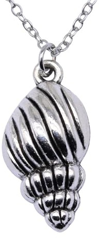 Antik silverfärg 25 x 13 mm snäcka halsband kort kedja kraghalsband
