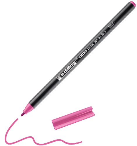 edding 1300 Fasermaler medium - pink - 1 Stift - Rundspitze 2 mm - Filzstift zum Zeichnen und Schreiben - Filzstift für Schule, Mandala, Bullet Journal