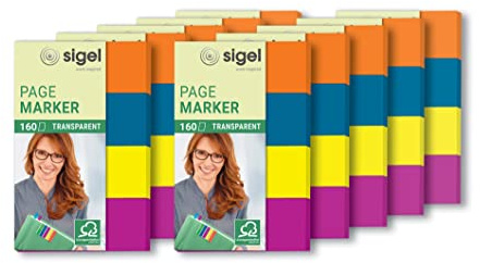 SIGEL Index-Lesezeichen Haftmarker 10er Pack 160 Streifen