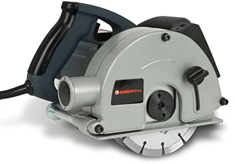 EBERTH Cortadora de ranuras 1700 vatios, 2x disco de corte 150 mm, profundidad de corte 5-40 mm, anchura de corte ajustable 14, 19 y 29 mm, láser, función de arranque suave, conexión de ventosa