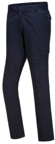 Portwest Pantalón Stretch Slim Combat, Tamaño: 32, Color: Marino oscuro, S231DNR32