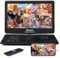 NAVISKAUTO 17.5 Portable DVD Player with 15.6'' Large Screen, Inbuilt Rechargeable Battery, 1600x900 High Resolution, Support HDMI Input, Sync Screen, USB/TF, Last Memory, Region Free