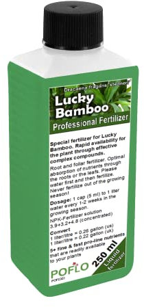 POFLO Engrais Lucky Bamboo Lucky Bamboo, ligne professionnelle d'engrais complet HIGH-TECH NPK spécial pour la fertilisation du bambou Dracaena sanderiana (250ml)