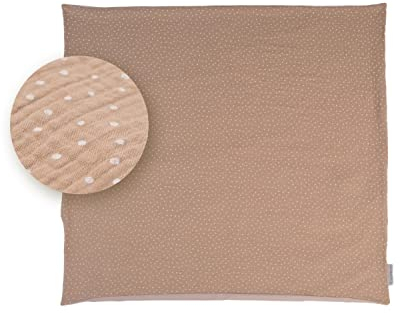 ULLENBOOM ® Wickelauflagenbezug 75x85 cm Musselin Sand (Made in EU) - abnehmbarer Bezug für Wickelauflage 85x75, Baby Überzug für Wickelunterlage, aus 100% Baumwolle, Wickelbezug für Wickeltisch