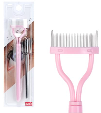 MSQ Eyelash Comb Eyelash Separator Makeup Mascara Comb with Cover | False Eyelash Grooming Brushes Eyelash Brush Lash Separator Tool