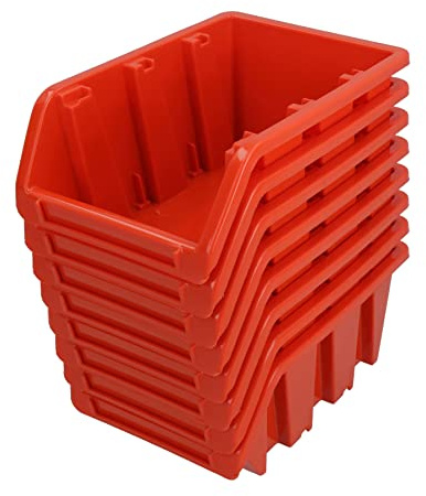 AB Tools Stacking Bin Boxes Wall or Stack for Garage Workshop Storage 165 x 105 x 75 8pc