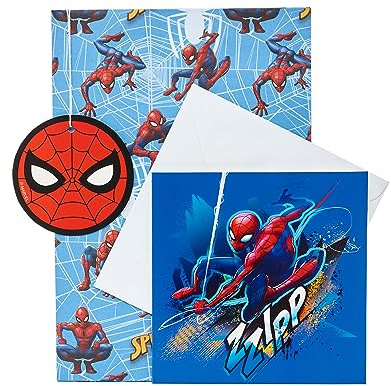 UK Greetings Marvel Spiderman Gift Wrap Multipack | Gift Wrap, Card & Tags | Gift Wrapping Set | Gift Wrap, Card & Tags