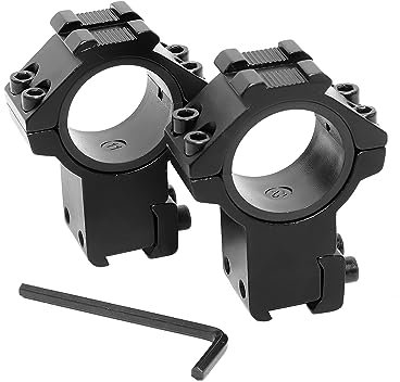 Paike 2 Anneaux de Lunette Haut Profil 30 mm/25,4 mm – Adaptateur de Montage de Lunette 1 Rail en Queue d'aronde de 11 mm (11 mm)