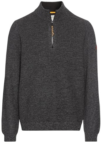 camel active Men's Cotton Blend Knitted Troyer, darkgray, Medium