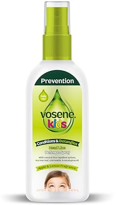 Vosene Kids Apple & Lemon Head Lice Defence Spray 150ml, Conditioning and detangling Natural Head lice Repellent with Tea Tree Leaf, citronella and Eucalyptus Oil, Helps to Keep headlice at Bay.