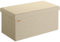 Casaria® Sitzbank mit Stauraum Faltbar Beige 80x40x40cm Gepolstert Deckel Leinen - Optik Schlafzimmer Wohnzimmer Flur Sitztruhe Truhenbank Polsterbank