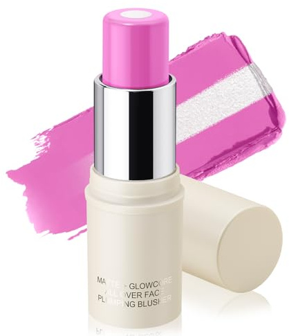 Boobeen Cream Blush Stick für Wangen und Lippen, weich und mischbar Natural Flush, lang anhaltende Dewy Blusher Make-up, Multi-Use Blush, Buildable Glow für Gesicht