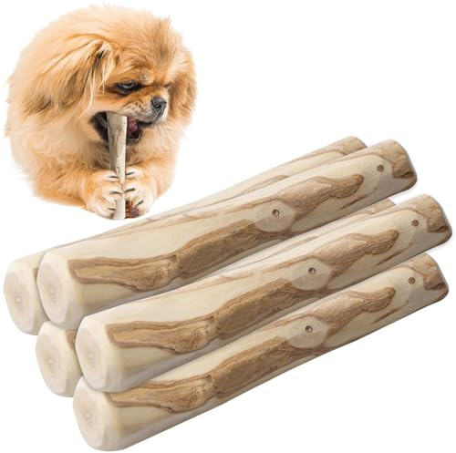 Lot de 5 os à mâcher naturels en bois de café pour chiots, en bois de café, jouet à mâcher, jouet à mâcher, jouet à mâcher, pour chien de taille moyenne (S)
