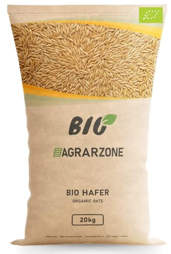 Agrarzone Avena Biologica 20 kg - Mangime Energetico per Cavalli, Pollame, Roditori e Bestiame - Chicchi di Avena Bio Selezionati e Depolverati - Cereali dall'Austria