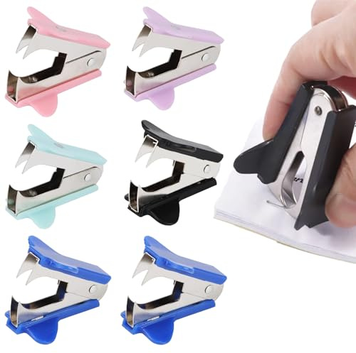 6 unidades de desgrapas, eliminador de grapas, pistola de grapas, bandeja de plástico, pinzas de metal para suministros de oficina y artículos de papelería, accesorios de escritorio