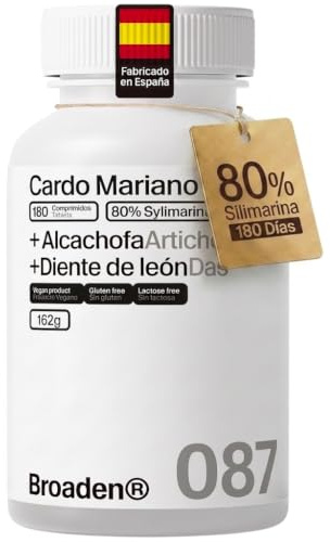 180 Comprimidos Cardo Mariano con Alcachofa y Diente de León para 6 Meses