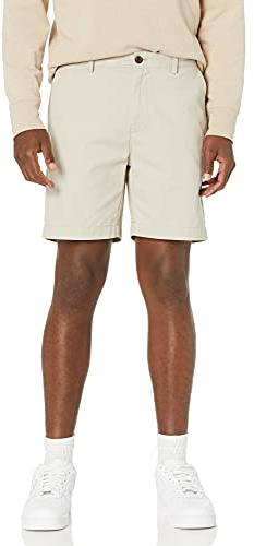 Amazon Essentials Men's Slim-Fit 7 Chino Short, Stone, 36