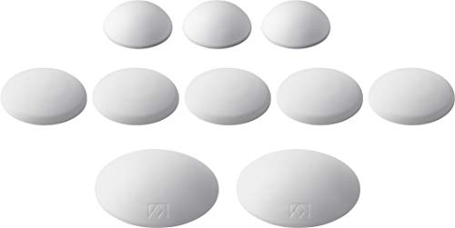 Metafranc 431836 Lot de 10 butées de porte autocollantes Blanc Ø 30 mm + 40 mm + 60 mm Protection murale fiable pour l'ouverture en douceur des portes et fenêtres
