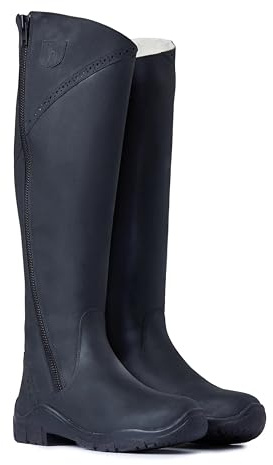 HORZE Aspen Women's Leather Winter Riding Boots, Thermal Riding Boots, Leather, Winter Riding Boots Made of Leather, black, 7 UK
