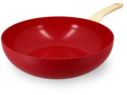 MENASTYL - Wok 28cm Colorama magenta - En Aluminium - Revêtement antiadhésif en céramique - Tous feux dont induction