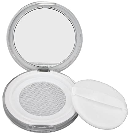 Poudre Libre Rechargeable Vide 3G Compacte, Récipient Portable pour Poudre de Réglage de Fard à Joues avec Houppette, Poudre Vide en Plastique Réutilisable Compacte, pour