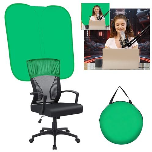 SRIMMIT Chaise à écran Vert, Fond d'écran Vert 1,03 MX 1,01 m (3,3 Pieds), Toile de Fond Chromakey Portable avec Support, Panneau Pliable et Amovible pour Prise de Vue Photo et vidéo, Diffusion en di