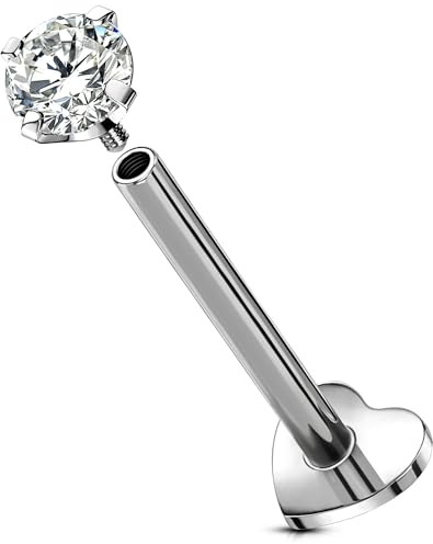 OUFER Body Piercing Piercing per labbro da 16G in titanio per elica lobo cartilagine trago conchiglia lobo cartilagine 5/6/8/10/12mm Lip Labret Piercing Jewellery